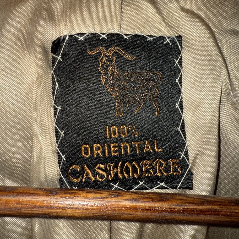 Varsity Town Clothes ORIENTAL CASHMERE Overcoat Top Coat 46R Golden Brown VTG - Picture 4 of 15